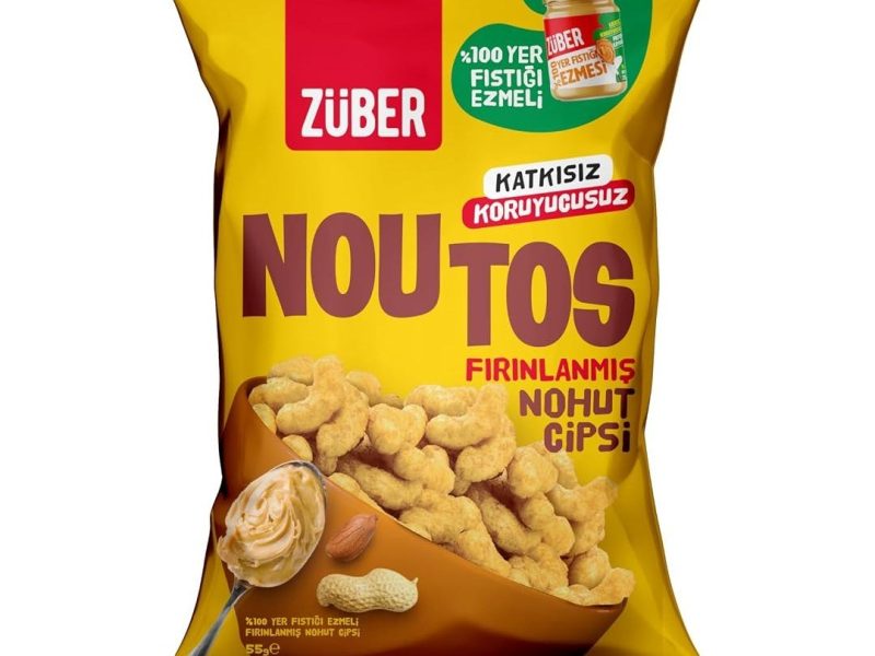 🛍️ Züber Noutos%100 Fıstık Ezmeli Nohut Cipsi 55g x 15 Adet