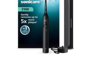 Philips Sonicare 3100 Sonic Şarjlı Diş Fırçası Siyah, 5 Kat Plak Temizliği, Basınç Sensörü, 14 Gün Şarj Ömrü, 3 Hız Ayarı, Seyahat Kabı – HX4033/32