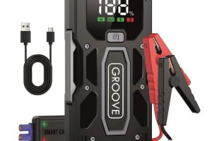 Groove M01 18200Mah 2000A Tepe Akımı Akü Takviye Cihazı Taşınabilir Jump Starter (Powerbank+Led Lamba+Lcd Ekran) Benzinl