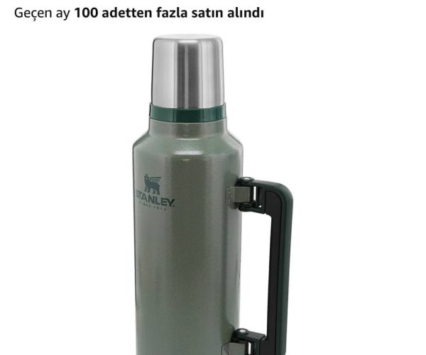 STANLEY Classic Legendary Vakumlu Termos 1.9 Litre – Yeşil (Hammertone Green) | Paslanmaz Çelik