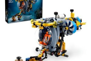LEGO Technic Derin Deniz Araştırma Denizaltısı 42201 | 9 Yaş ve Üzeri Çocuklar için Dönen Pervaneler ve Hava Tankları İçeren Oyuncak Yapım Seti, Hediye Fikri (413 Parça)