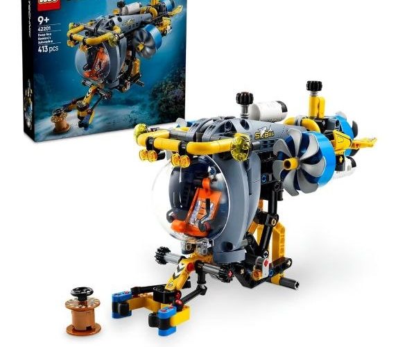 LEGO Technic Derin Deniz Araştırma Denizaltısı 42201 | 9 Yaş ve Üzeri Çocuklar için Dönen Pervaneler ve Hava Tankları İçeren Oyuncak Yapım Seti, Hediye Fikri (413 Parça)