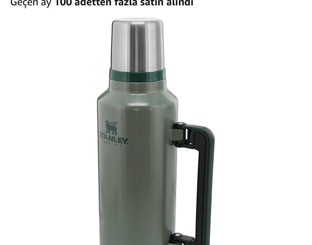STANLEY Classic Legendary Vakumlu Termos 1.9 Litre – Yeşil (Hammertone Green) | Paslanmaz Çelik