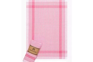 🛍️ TeksNil Home%100 Pamuk Fuşya,Pembe Renkli Pötikareli 1 Adet Kurulama Bezi,Beslenme Örtüsü,Servis Peçetesi 40X60