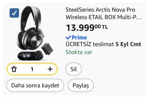 SteelSeries Arctis Nova Pro Wireless ETAIL BOX Multi-Platform Gaming Kulaklık, Hi-Fi Ses Sürücüleri, Aktif Gürültü Giderme – Clearcast Gen2 Mikrofon – PC, PS5, PS4, Switch, Mobil Siyah