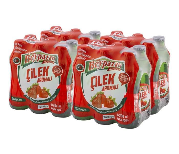 🚨 Beypazarı Çilekli Maden Suyu (24x200ml) — %20 İndirim