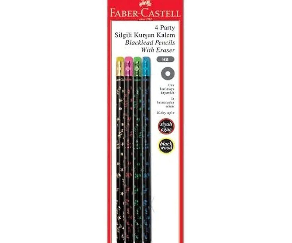 Faber-Castell Blister Kurşun Kalem 4’lü, Party
