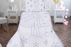 🚨 Taç 1000037694 Disney Frozen Snow Flower Lisanslı Jakar Yatak Örtüsü Çok Renkli