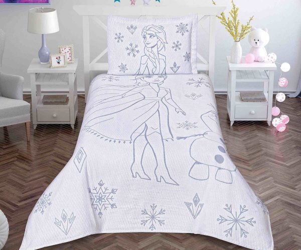 🚨 Taç 1000037694 Disney Frozen Snow Flower Lisanslı Jakar Yatak Örtüsü Çok Renkli