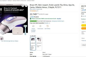 Braun IPL Skin i·expert, Evde Lazerle Tüy Alma, App ile, Çanta, Gillette Venus, 2 Başlık, PL7211 — %95 İndirim