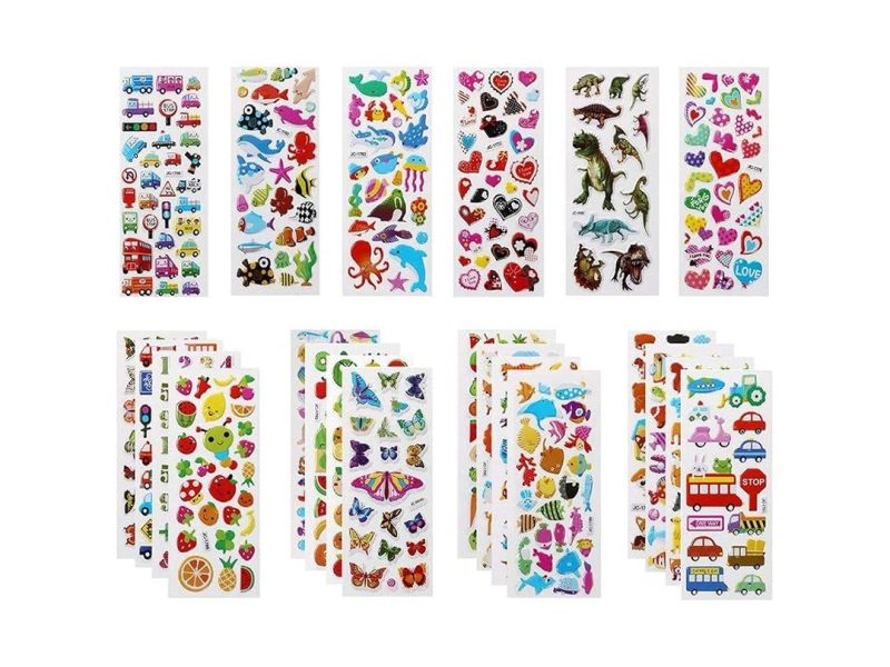 🛍️ Vicloon Çocuklar için 3D Çıkartmalar, 22 Çeşitli Yaprak Kabarık Çıkartmalar, 500+ Çocuk Çıkartmaları Parti Ödüllendirme Hediyeleri Koleksiyon Defteri Hayvanlar Dahil Balık Dinozorlar Numaralar Meyveler Kamyonlar Kelebek ve Daha Fazlası