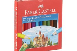 🛍️ Faber Castell Karton Kutu Boya Kalemi, 12 Renk, Yarım Boy, Parlak ve Canlı Renkler, Örtücü Etki, Uç Kırılmasına Karşı Dayanıklılığı Artıran Özel Yapıştırma Sistemi