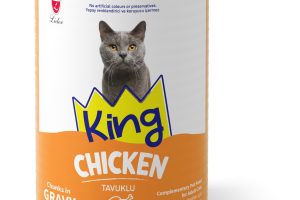 🚨 King Sos İçinde Et Parçacıklı Tavuklu Yetişkin Kedi Konserve Maması 400g