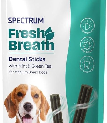 🚨 Spectrum Fresh Breath Orta Irk Yetişkin Köpekler için Naneli Diş Çubukları 180 Gram