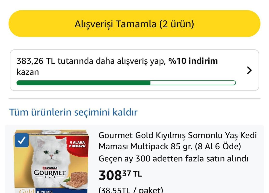 Gourmet Gold Kıyılmış Somonlu Yaş Kedi Maması 85 gr x 8 adet — %87 İndirim