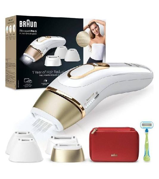 Braun IPL Silk·expert Pro 5, Evde Tüy Alma, Çanta, Venus Tıraş Makinesi, 4 Başlık ile, PL5382