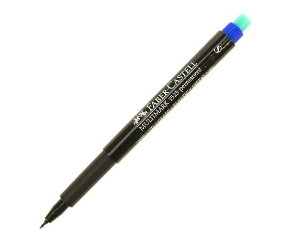 🛍️ Faber Castell Permanent Asetat Kalem, S Uç, Mavi, Kalıcı ve Solmayan Yazım, Asetat Silgili