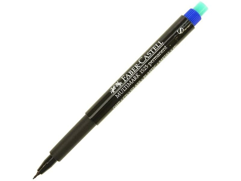 🛍️ Faber Castell Permanent Asetat Kalem, S Uç, Mavi, Kalıcı ve Solmayan Yazım, Asetat Silgili