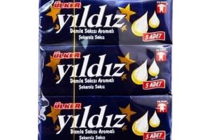 🛍️ ÜLKER Yıldız Damla Sakızı Aromalı Şekersiz Stick, 7 Gr, 3’lü Paket