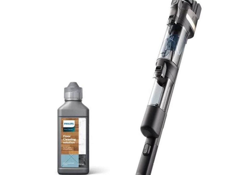 Philips 9000 Serisi AquaTrio Kablosuz Dikey Süpürge (XW9463/11) ve Philips Aqua Trio Uyumlu Zemin Temizleme Solüsyonu (XV1792/01)