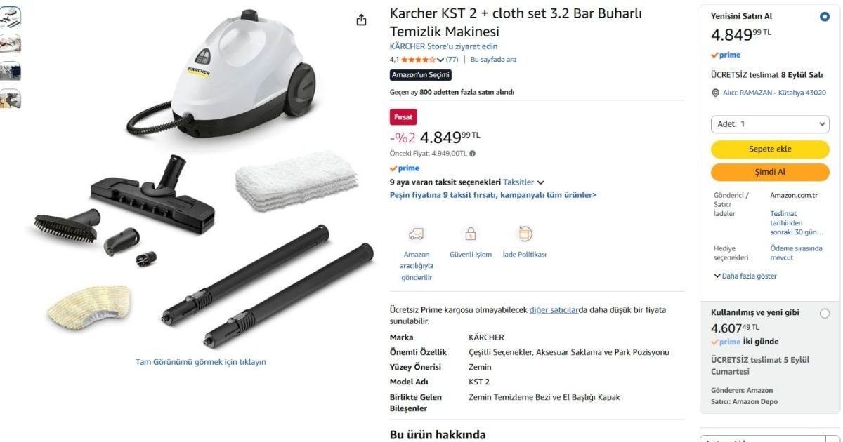 Karcher KST 2 + cloth set 3.2 Bar Buharlı Temizlik Makinesi