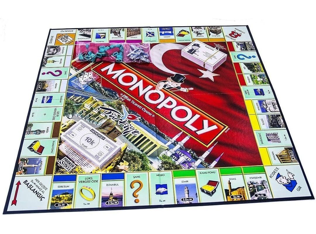 🛍 Monopoly Türkiye Sürümü Kutu Oyunu | Aileler ve Çocuklar İçin Eğlenceli Oyun | 8 Yaş ve Üzeri | 2-6 Oyuncu