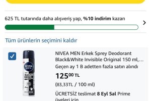 NIVEA MEN Erkek Sprey Deodorant Black&White Invisible Original 150 ml,72 Saat