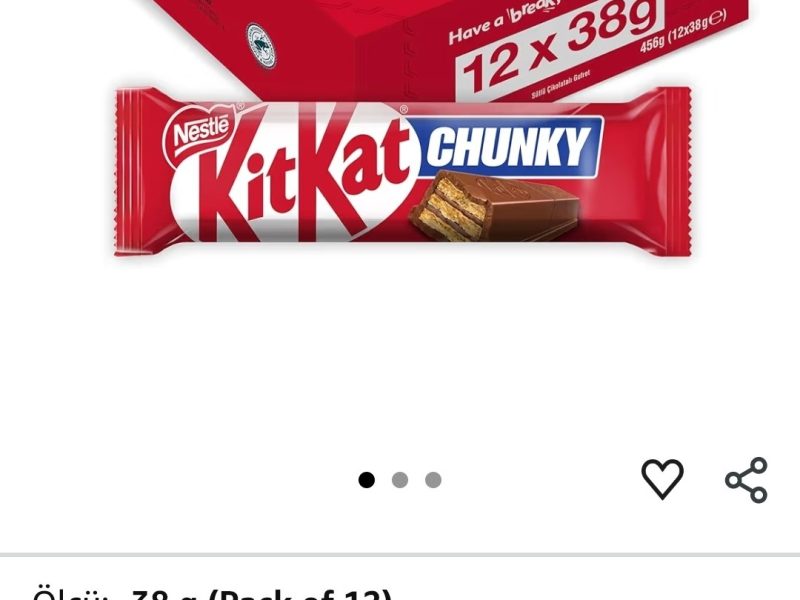 Nestlé KitKat Chunky Bol Sütlü Çikolatalı Gofret 12 x 38 gr – 396₺