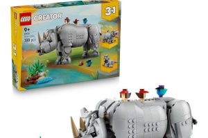 Sınırlı süreli fırsat: LEGO Creator 3’ü 1 Arada Muhteşem Gergedan ile Kuşlar 31171 | 9 Yaş ve Üzeri Çocuklar için Su Aygırı veya Mors Olarak İnşa Edilebilen Oyuncak Yapım Seti, Hediye Fikri (780 Parça)