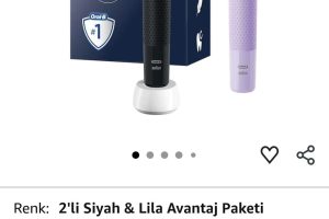 Oral-B Şarjlı/Elektrikli Diş Fırçası Vitality Pro 2’li Siyah&Lila Avantaj Paketi
