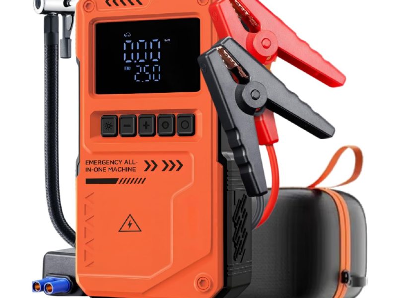 🚨 Auhma 10000mAh Jump Starter Akü Takviye Cihazı – 150 PSI Lastik Şişirme Hava Pompası, Taşınabilir Powerbank ve LED Fenerli Çok Amaçlı Araç Kiti (Turuncu)