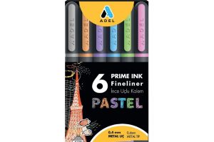 🛍️ ADEL Prime Ink Fineliner 6’lı Pastel Klasik İnce Uçlu Kalem