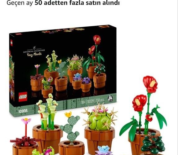 LEGO Botanicals Minik Bitkiler 10329 – Yetişkinler için Terakota Renkli Saksıda Kurak, Tropik ve Etçil Türlerde 9 Bitki İçeren Yapay Çiçek Modeli Yapım Seti, Sevgililer Günü Hediyesi Fikri (758 Parça)