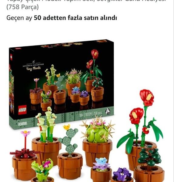 LEGO Botanicals Minik Bitkiler 10329 – Yetişkinler için Terakota Renkli Saksıda Kurak, Tropik ve Etçil Türlerde 9 Bitki İçeren Yapay Çiçek Modeli Yapım Seti, Sevgililer Günü Hediyesi Fikri (758 Parça)