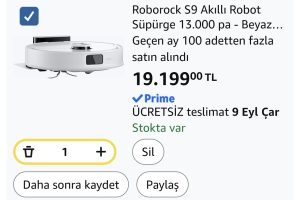 Roborock S9 Akıllı Robot Süpürge 13.000 pa – Beyaz | Roborock S9 Akıllı Robot Süpürge 13.000 pa – Beyaz