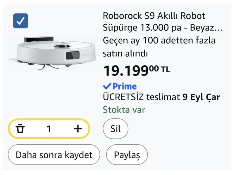 Roborock S9 Akıllı Robot Süpürge 13.000 pa – Beyaz | Roborock S9 Akıllı Robot Süpürge 13.000 pa – Beyaz