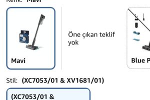 Philips 7000 Serisi Aqua 25.2 V Kablosuz Dik Süpürge (XC7053/01) ve Philips Orijinal Yedek Filtre – Kablosuz Süpürge 6000, 7000 ve 8000 Serisi ile Uyumlu (XV1681/01)