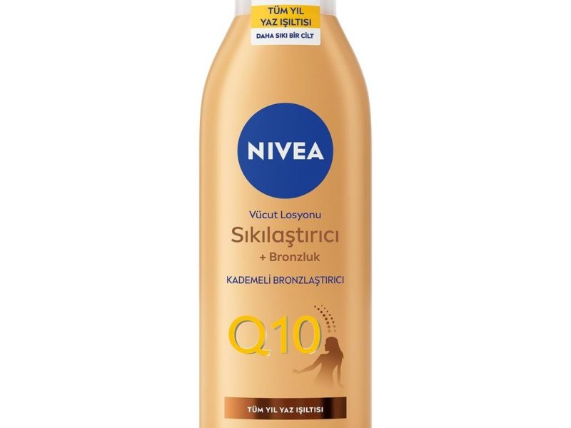 🛍️ NIVEA Q10 Sıkılaştırıcı Ve Bronzlaştırıcı Vücut Losyonu 250ml, Kademeli Doğal Bronzluk, 7 Günde Sıkı Cilt, Açık ve Buğday Tenli Ciltler