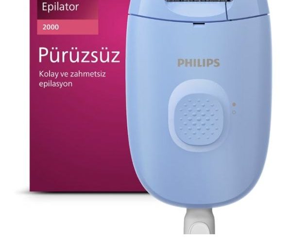 Philips Epilasyon Cihazı, Taşınabilir Kompakt Tasarım, Yıkanabilir Başlık, Kablolu, 4 Haftaya Kadar Pürüzsüzlük, Mavi Renk, BRE228/05