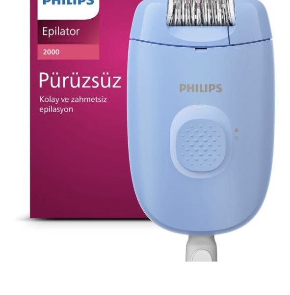 Philips Epilasyon Cihazı, Taşınabilir Kompakt Tasarım, Yıkanabilir Başlık, Kablolu, 4 Haftaya Kadar Pürüzsüzlük, Mavi Renk, BRE228/05