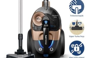 Philips Marathon Daily Toz Torbasız Süpürge PowerCyclone 8, Turbo Fırça, Siyah Ve Bakır