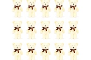🛍️ Özgüner Oyuncak Mini Peluş Ayıcık 15’li Set 15 cm   Yumuşak Peluş Ayı Oyuncak   Hediyelik Mini Ayıcık Seti (Krem)