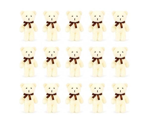🛍️ Özgüner Oyuncak Mini Peluş Ayıcık 15’li Set 15 cm   Yumuşak Peluş Ayı Oyuncak   Hediyelik Mini Ayıcık Seti (Krem)