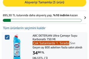 ABC DETERJAN Ultra Çamaşır Suyu Karbonatlı 750 Ml