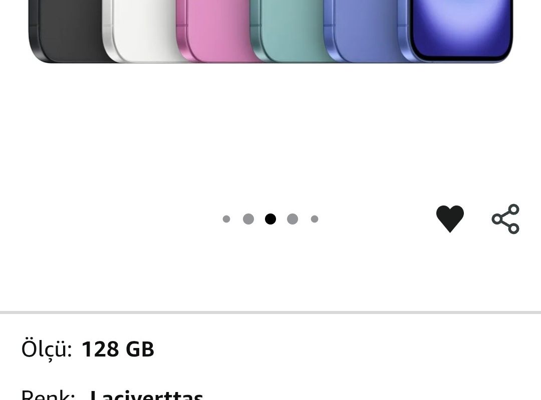 Apple iPhone 16 (128 GB) – Laciverttaş – 62.799₺