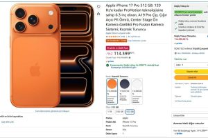 Apple iPhone 17 Pro 512 GB: 120 Hz’e kadar ProMotion teknolojisine sahip 6.3 inç ekran, A19 Pro Çip, Çığır Açıcı Pil Ömrü, Center Stage Ön Kamera özellikli Pro Fusion Kamera Sistemi; Kozmik Turuncu