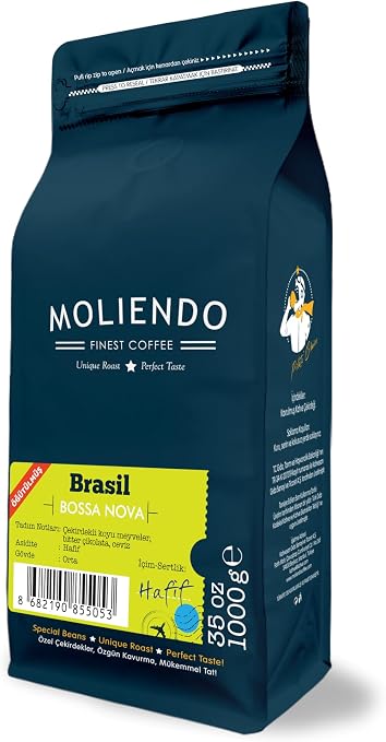 🚨 Moliendo Finest Coffee Brasil Bossa Nova Yöresel Kahve (Öğütülmüş Filtre Kahve) 1000 g — %19 İndirim