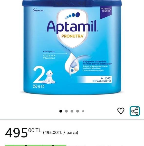 Aptamil 2 Prebiyotikli Devam Sütü 350 Gr