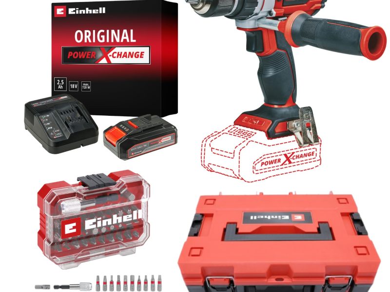 🚨 Einhell TP-CD 18/60 Li BL Akülü Vidalama Seti (2,5 Ah Akü ve Şarj Cihazı, 32 Parça Uç Seti ve Çanta Dahildir)