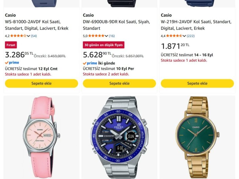 📣 Amazon’da Casio Ürünlerinde Şehre Dönüş Fırsatları: Sepette CASIO15 Koduyla %15 İndirim — %15 İndirim